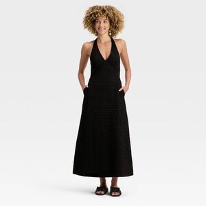 🚨Women's Eyelet Maxi A-Line Dress - A New Day